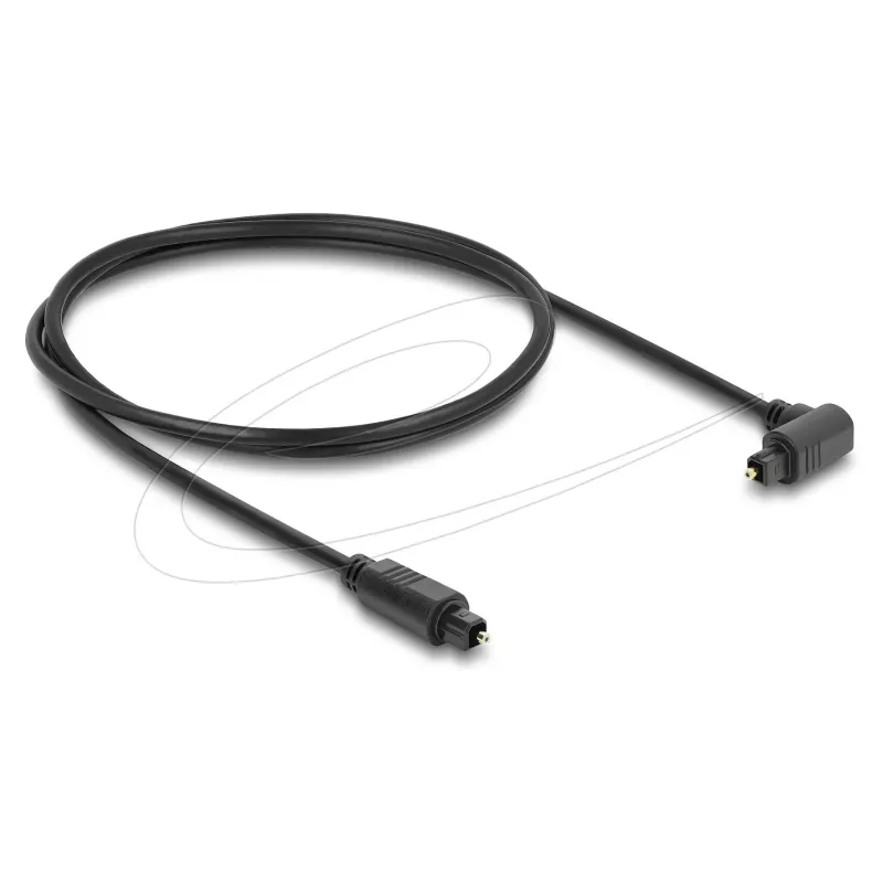 Delock TOSLINK οπτικό καλώδιο ήχου 1m - 90° γωνιακό σε ευθύ - 4mm - μαύρο