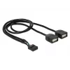 Delock καλώδιο προσαρμογέα USB 2.0 Pin-Header σε 2 x υποδοχή θηλυκή Type-A 40 cm 83823