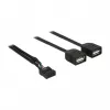 Delock καλώδιο προσαρμογέα USB 2.0 Pin-Header σε 2 x υποδοχή θηλυκή Type-A 40 cm 83823