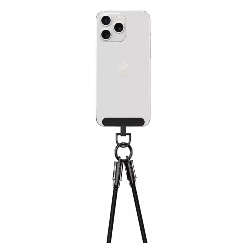 Devia 2-in-1 Καλώδιο USB-C σε Lightning Lanyard 1,2m 27W Μαύρο