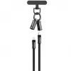 Devia 2-in-1 Καλώδιο USB-C σε Lightning Lanyard 1,2m 27W Μαύρο