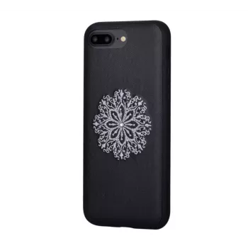 Devia Apple iPhone 7 Plus/8 Plus Θήκη με Κέντημα Λουλουδιών Μαύρο