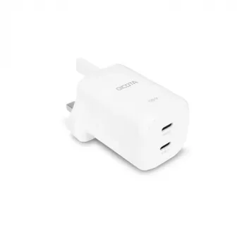 DICOTA φορτιστής τοίχου GaN USB-C 2 θυρών 100W λευκό