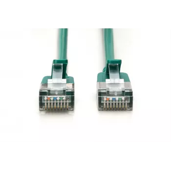 DIGITUS CAT 6A F/FTP Slim καλώδιο patch, 1m, πράσινο, συσκευασία 10 τεμ.