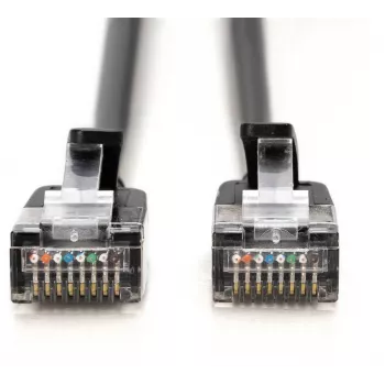 DIGITUS CAT 6A F-FTP Slim Patch Cable, 2 m, μαύρο, συσκευασία 10 τεμ.