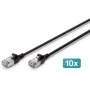 DIGITUS CAT 6A F-FTP Slim Patch Cable, 2 m, μαύρο, συσκευασία 10 τεμ.