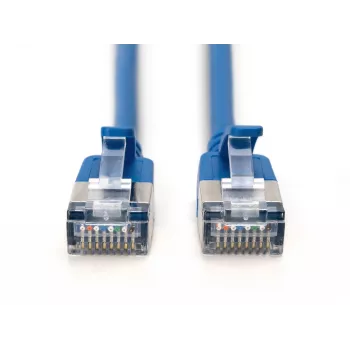 DIGITUS CAT 6A F/FTP Slim Patch Καλώδιο, 2 m, μπλε, συσκευασία 10 τεμ.