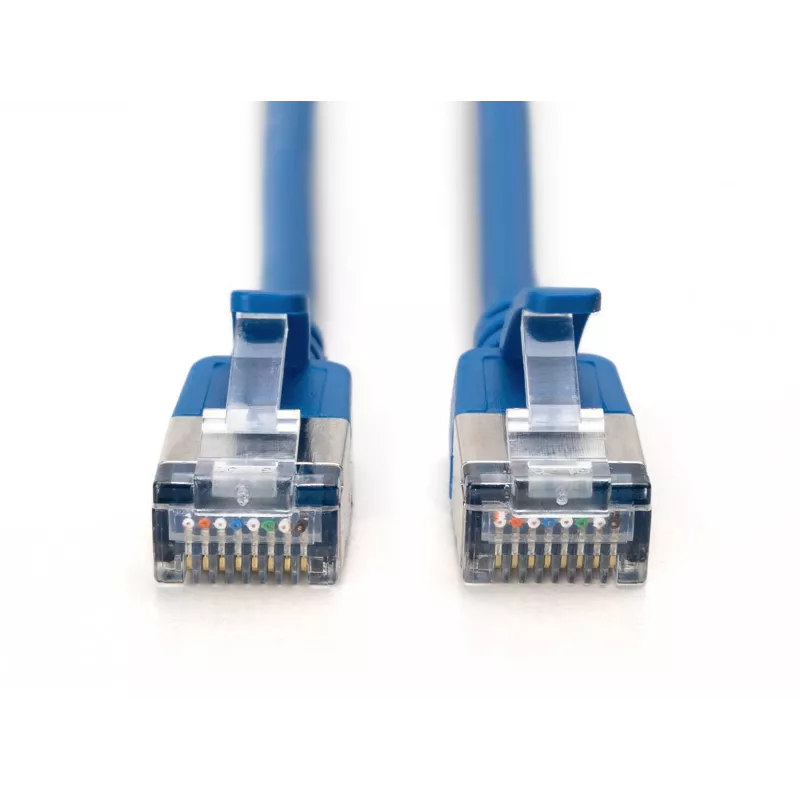 DIGITUS CAT 6A F/FTP Slim Patch Καλώδιο, 2 m, μπλε, συσκευασία 10 τεμ.