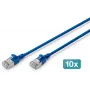 DIGITUS CAT 6A F/FTP Slim Patch Καλώδιο, 2 m, μπλε, συσκευασία 10 τεμ.