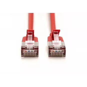 DIGITUS CAT 6A F-FTP Slim patch καλώδιο, 5 m, κόκκινο, συσκευασία 10 τεμ.