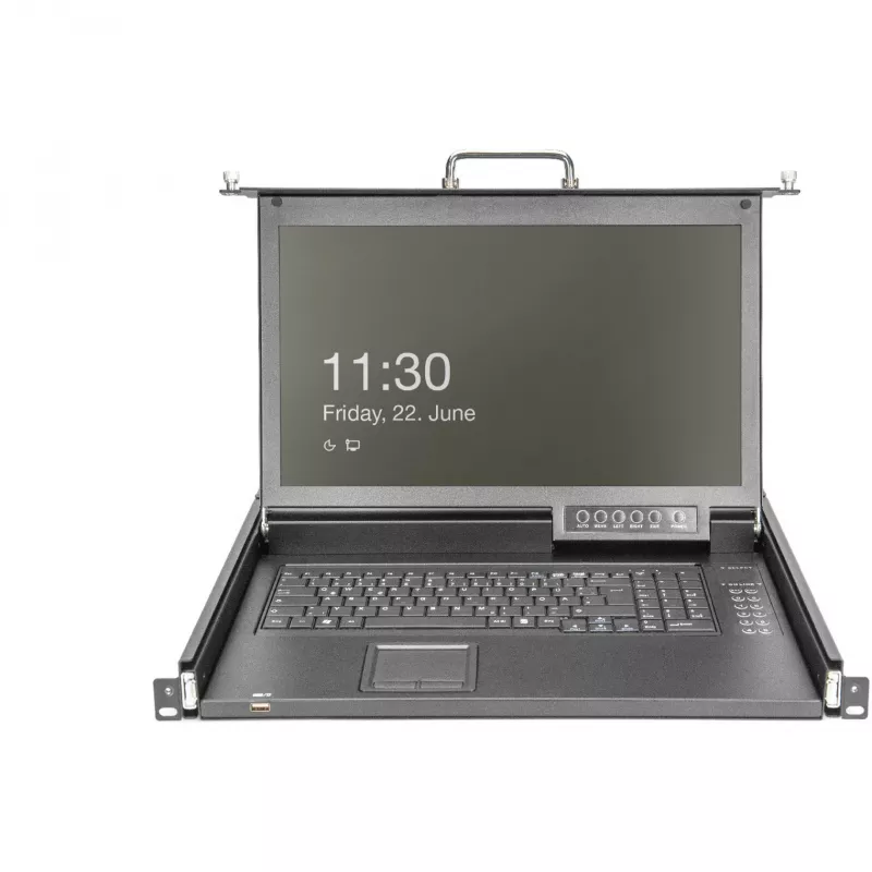 DIGITUS Modular Console 17 ίντσες HD LCD, 8-Port CAT5 KVM, γερμανικό πληκτρολόγιο