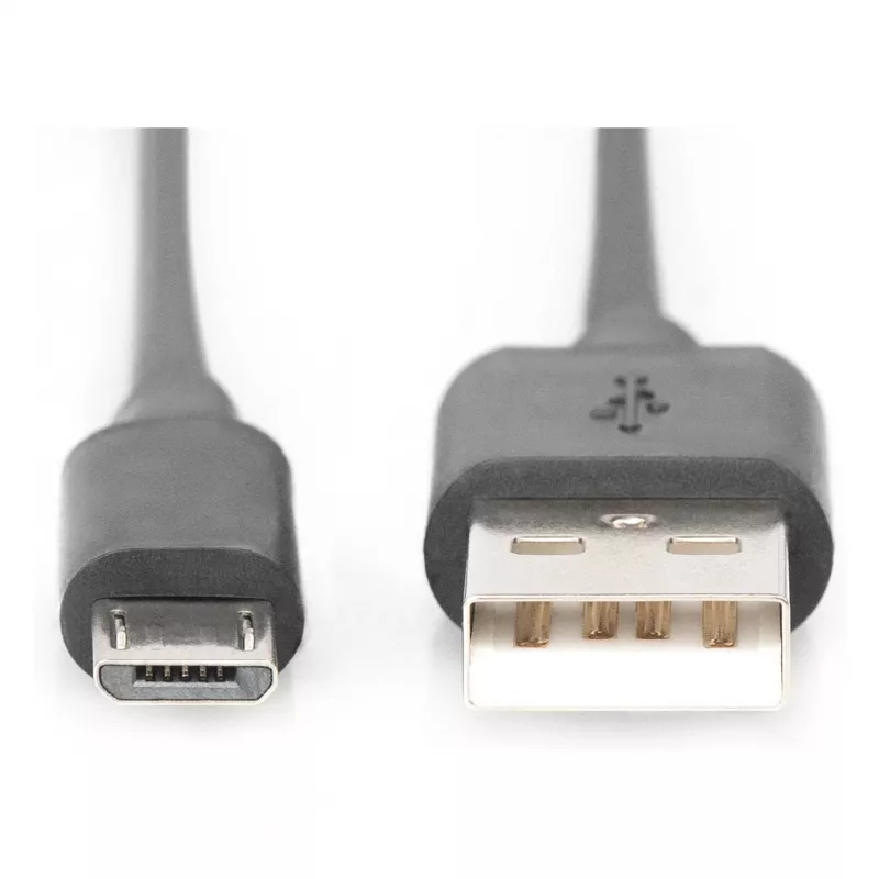 DIGITUS Καλώδιο USB 2.0 Type A - Micro B Αρσενικό/Αρσενικό 1,8m Μαύρο