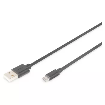DIGITUS Καλώδιο USB 2.0 Type A - Micro B Αρσενικό/Αρσενικό 1,8m Μαύρο