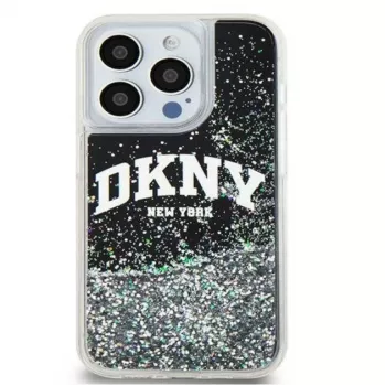 DKNY Apple iPhone 15 Pro 6,1 inch Σκληρή Θήκη Liquid Glitter Big Logo Μαύρη