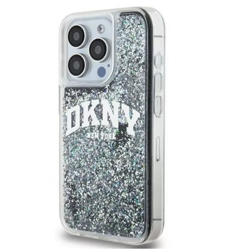 DKNY Apple iPhone 15 Pro 6,1 inch Σκληρή Θήκη Liquid Glitter Big Logo Μαύρη