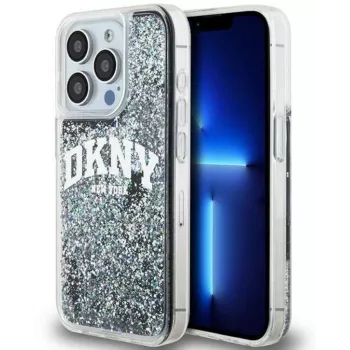 DKNY Apple iPhone 15 Pro 6,1 inch Σκληρή Θήκη Liquid Glitter Big Logo Μαύρη