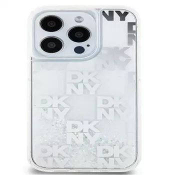 DKNY Apple iPhone 15 Pro Max 6,7 ίντσες Σκληρή θήκη Liquid Glitter Multilogo Λευκό