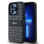 DKNY Δερμάτινη θήκη Mono Stripe & Μεταλλικό Λογότυπο για iPhone 15 Pro - Μαύρο
