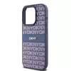 DKNY Θήκη Δέρματος Mono Stripe & Μεταλλικό Λογότυπο για iPhone 15 Pro - Μπλε