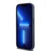 DKNY Θήκη Δέρματος Mono Stripe & Μεταλλικό Λογότυπο για iPhone 15 Pro - Μπλε