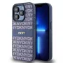 DKNY Θήκη Δέρματος Mono Stripe & Μεταλλικό Λογότυπο για iPhone 15 Pro - Μπλε