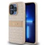 DKNY Δερμάτινη θήκη Mono Stripe & Μεταλλικό Λογότυπο για iPhone 15 Pro - Ροζ
