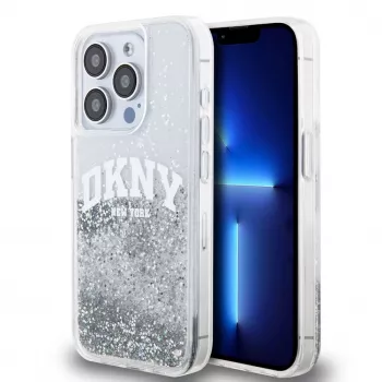 DKNY Liquid Glitter Arch Logo Θήκη για iPhone 14 Pro Διάφανη