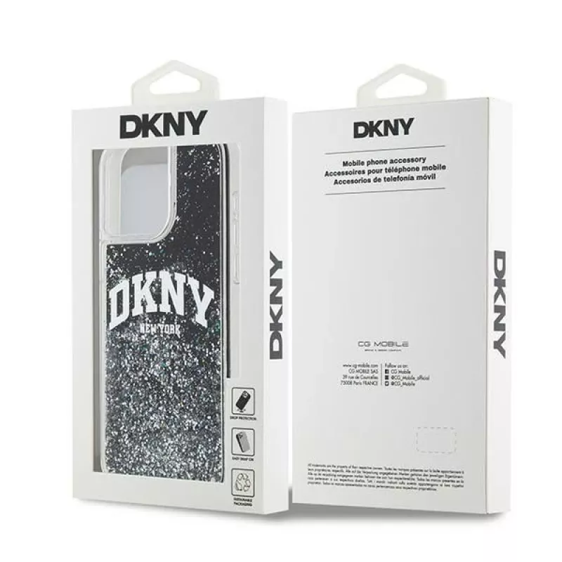 DKNY Liquid Glitter Big Logo Θήκη iPhone 14 Pro Max - μαύρο