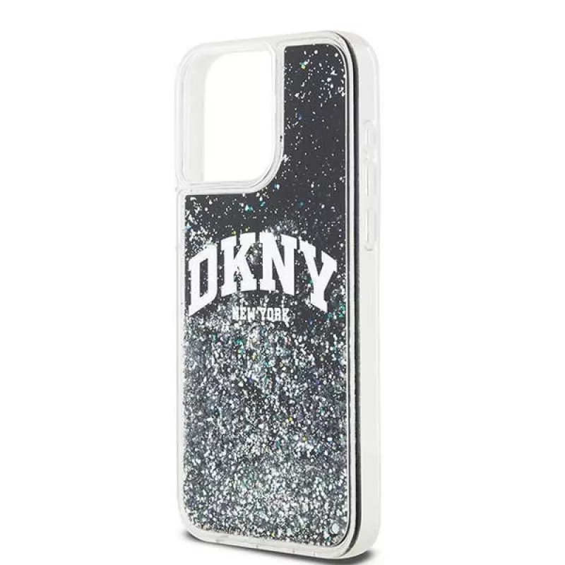 DKNY Liquid Glitter Big Logo Θήκη iPhone 14 Pro Max - μαύρο