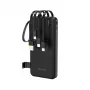 Dudao K11 10000mAh Powerbank με ενσωματωμένα καλώδια μαύρο