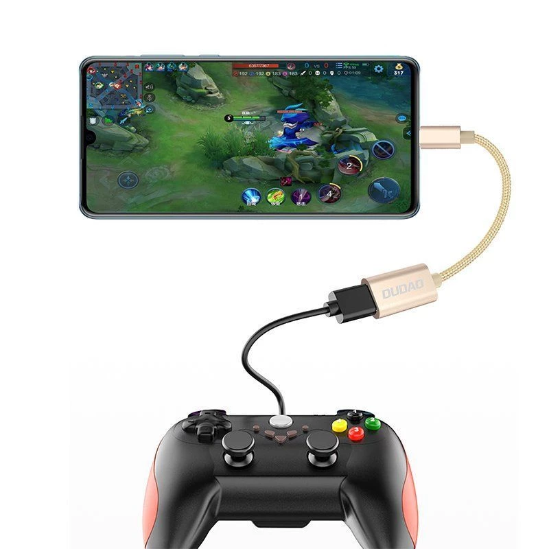 Dudao L15T OTG Καλώδιο Προσαρμογέα USB 2.0 σε USB Type-C, Γκρι, 15 cm