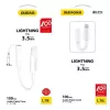 Dudao L16i Audio Adapter Lightning σε 3,5 mm Λευκό