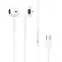 Dudao USB Type-C Connecto Στερεοφωνικό Ακουστικό New Ergonomic Earplugs Design X3C White