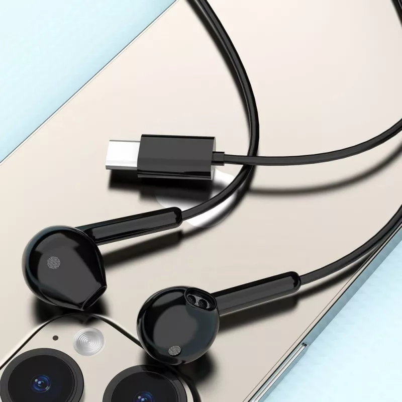 Dudao X3C Ενσύρματα ακουστικά in-ear USB-C 1,2m - Μαύρο