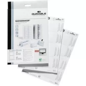 DURABLE BADGEMAKER® ετικέτες ένθεσης 61 x 150 mm, λευκό, 20/συσκευασία 145902