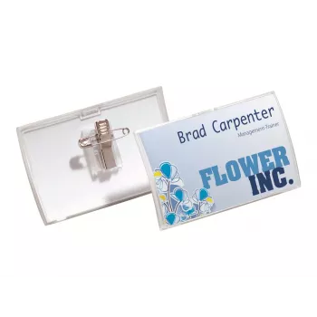 DURABLE CLICK FOLD θήκη καρτελών ονόματος με κλιπ combo, 90 x 54 mm, διαφανές, συσκευασία 25 τεμ. (821419)