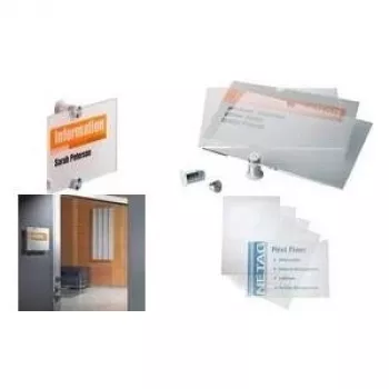DURABLE CRYSTAL SIGN Ανταλλακτικά φύλλα 105x105 mm, 10 φύλλα, διαφανή, εκτυπώσιμα με laser 483019