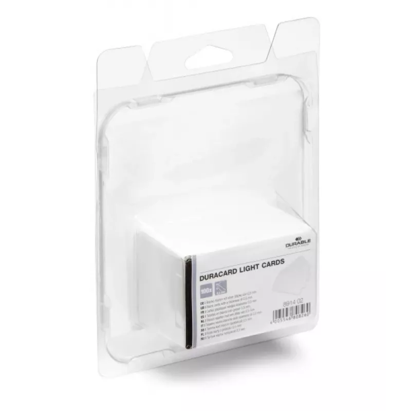 DURABLE DURACARD® πλαστικές κάρτες 0,50 mm λευκό CR80 (συσκευασία 100 τεμ.) 891402