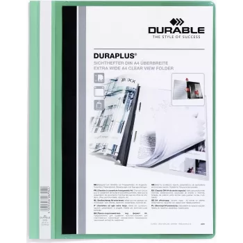 DURABLE DURAPLUS A4+ Φάκελος παρουσίασης, Πράσινο, συσκευασία 25 τεμ. 257905