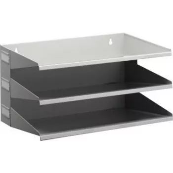 DURABLE VARICOLOR ράφι ταξινόμησης A4 3 βαθμίδων, αρθρωτός οργανωτής γραφείου, γκρι με κόκκινα/πράσινα/μπλε διαμερίσματα 335910