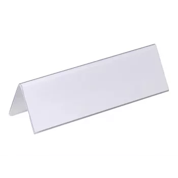 DURABLE VISIFIX® Επιτραπέζια πινακίδα ονόματος βάση γραφείου 61/122x210 mm, διαφανές PVC, συσκευασία 25 τεμ. (805219)