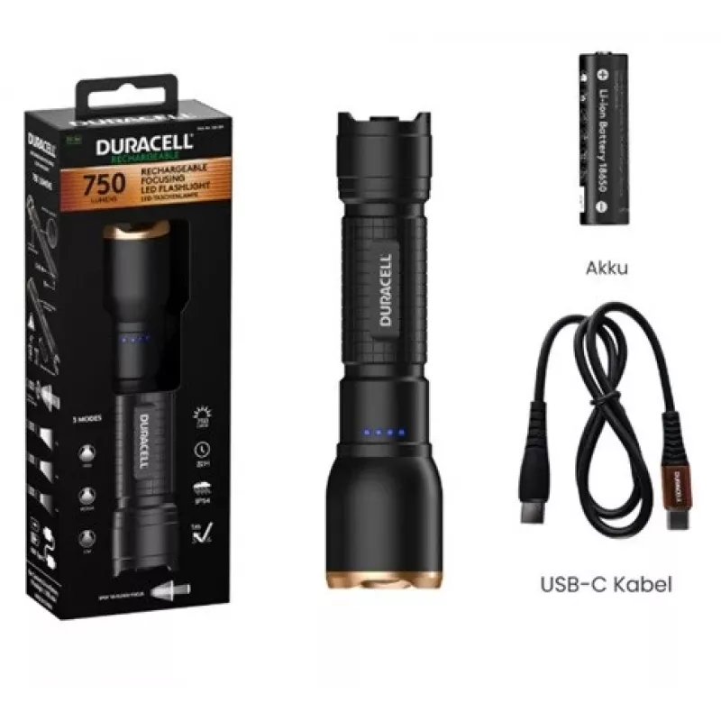Duracell DF750R φακός μαύρος