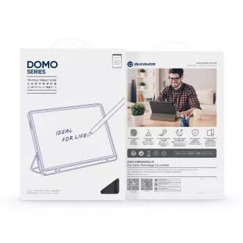 Dux Ducis Galaxy Tab A9 Plus / Tab A11 Plus Domo Series Tri-fold Stand PU Leather Θήκη Tablet Μαύρο