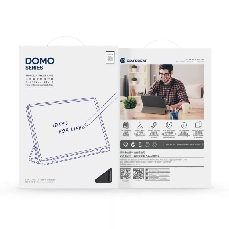 Dux Ducis Galaxy Tab A9 Plus / Tab A11 Plus Domo Series Tri-fold Stand PU Leather Θήκη Tablet Μαύρο