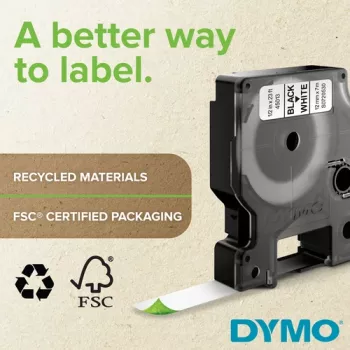 DYMO D1 Ταινία ετικετών 9mm x 7m μαύρο σε λευκό (συσκευασία 10 τεμ.)