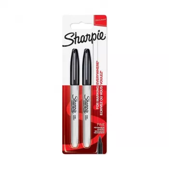 DYMO Sharpie μαρκαδόρος μόνιμος λεπτής μύτης μαύρος (συσκευασία 2 τεμ.)