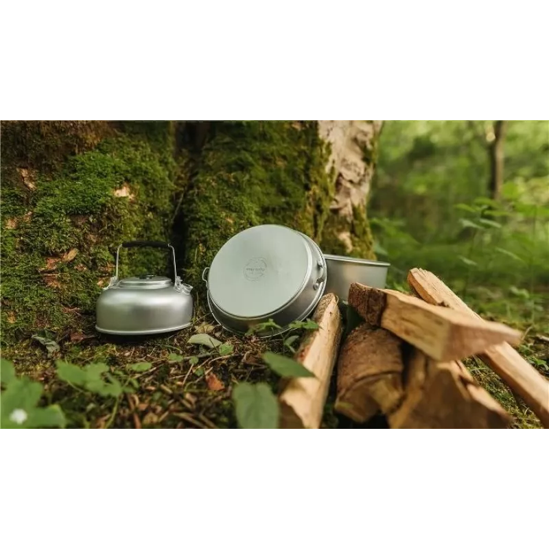 Easy Camp Adventure Σετ μαγειρικής M ασημί αλουμίνιο