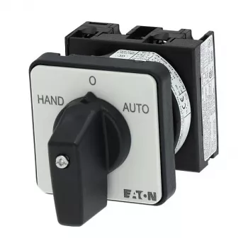 Eaton T0-1-15431/E 1-πολικός διακόπτης με έκκεντρο 20A, 690V AC, Μαύρο/Γκρι, μπροστινή στερέωση, IP65
