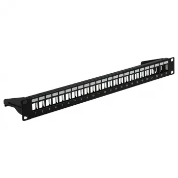 EFB 19 ίντσες 1U Patchpanel, 24-Port, Μεταλλικό, Αναδιπλούμενο, Μαύρο RAL9005