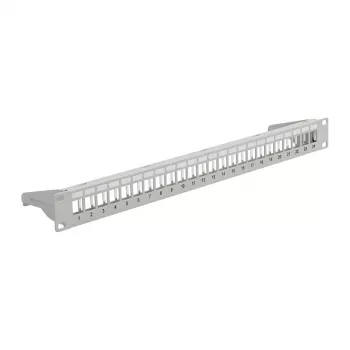 EFB 19 inch Patch Panel 1U, 24-Port, μεταλλικό, αναδιπλούμενο, γκρι RAL7035 (37578.3)
